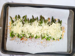 Parmesan Garlic Asparagus with Mozzarella