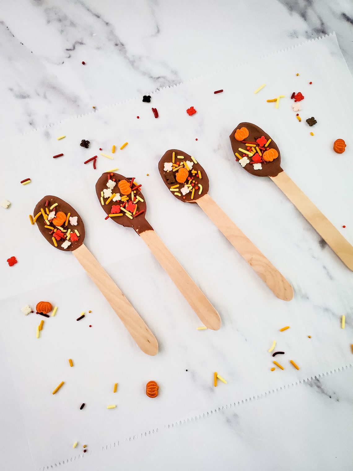 Pumpkin Sprinkles Chocolate spoons